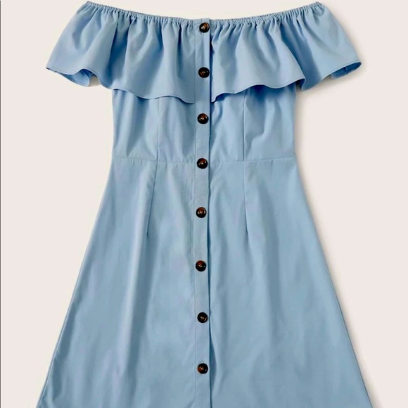 Dresses & Skirts - Baby Blue off the shoulder baby doll dress